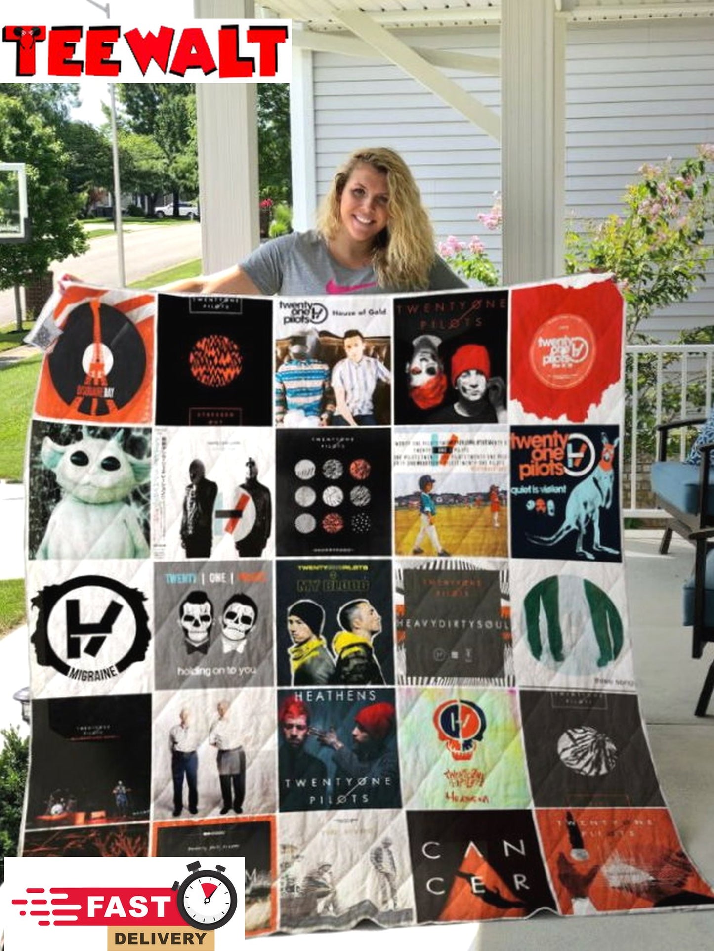 Twenty One Pilots Band Albums Heathens Quilt Blanket