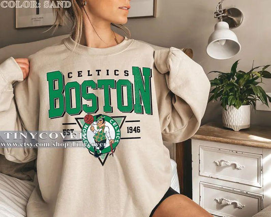 Boston Basketball Crewneck Sweatshirt, Best Vintage Fan Gift