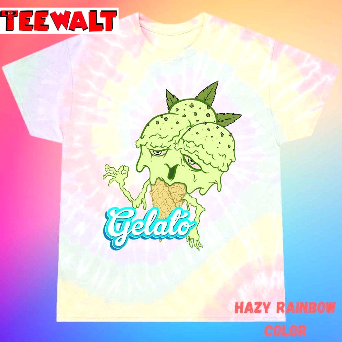 Gelato Melting Marijuana Icecream 420 Unisex Tie Dye T-Shirt