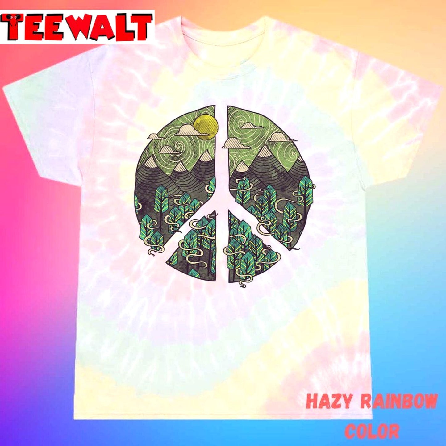 Peaceful Landscape Nature Symbol Unisex Tie Dye Tee