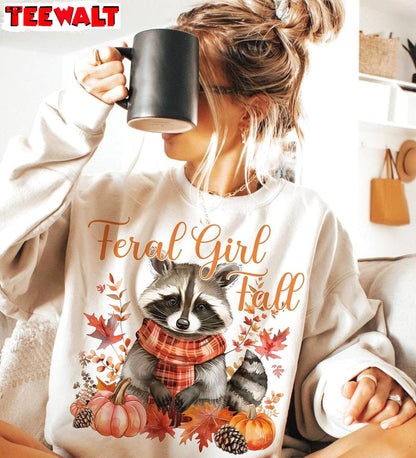 Funny Feral Girl Fall Unisex Hoodie, Trendy Feral Girl Autumn