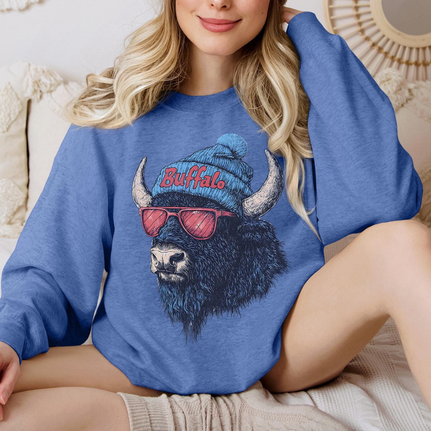 Buffalo Football Crewneck Sweatshirt - Vintage Fan Game Day