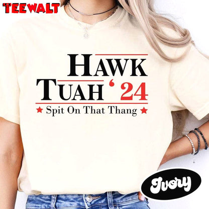 2024 Humor Funny Sweatshirt , Groovy Hawk Tuah Spit On That Hang