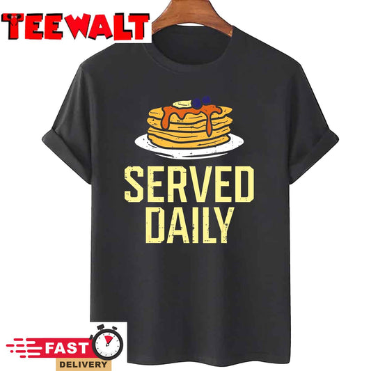 Pancakes Served Daily American Football Funny Sports Lineman T-Shirt