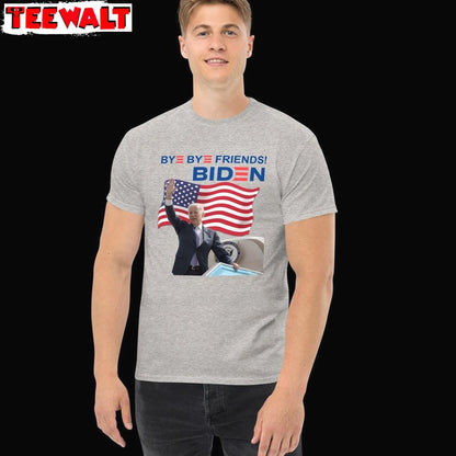 Bye Bye Friends Biden Shirt, Political Meme Short Sleeve Tank Top