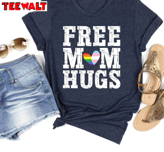 Free Mom Hugs Cool Design Shirt, Must Have Pride Group Crewneck Long Sleeve