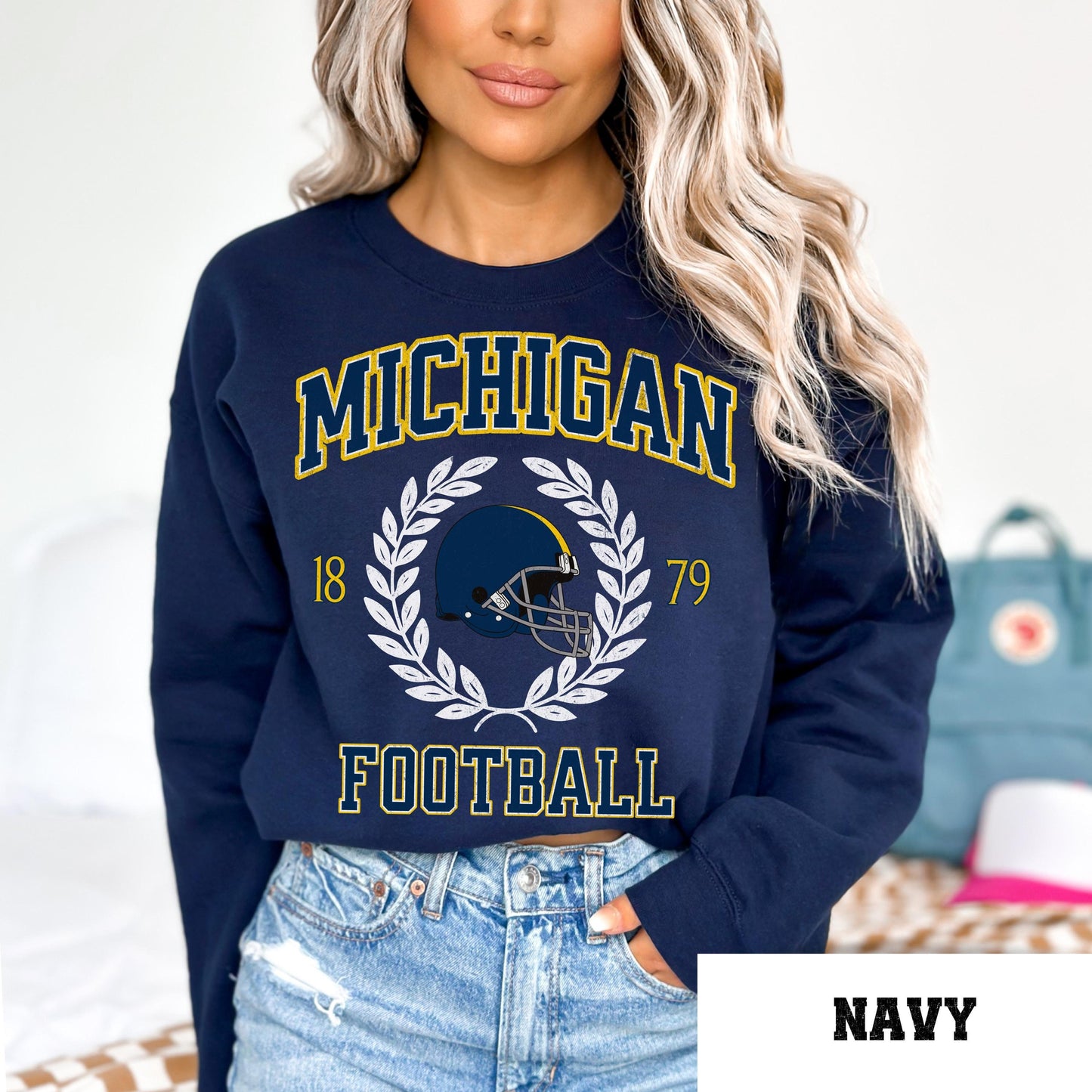 Michigan Football Sweatshirt - Comfort Colors Varsity Game Day Shirt