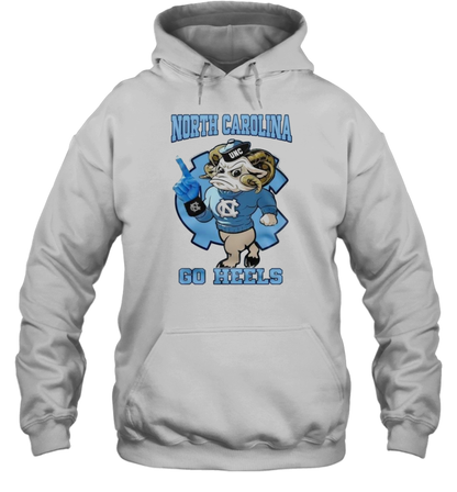 North Carolina Tar Heels Football Go Heels Blue Mascot T-Shirt