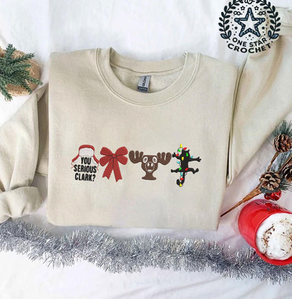 Christmas Embroidered Sweatshirt, Movie Hoodie Gift For Her