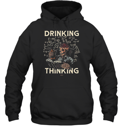 Drinking Thinking Skull Scholar T-Shirt