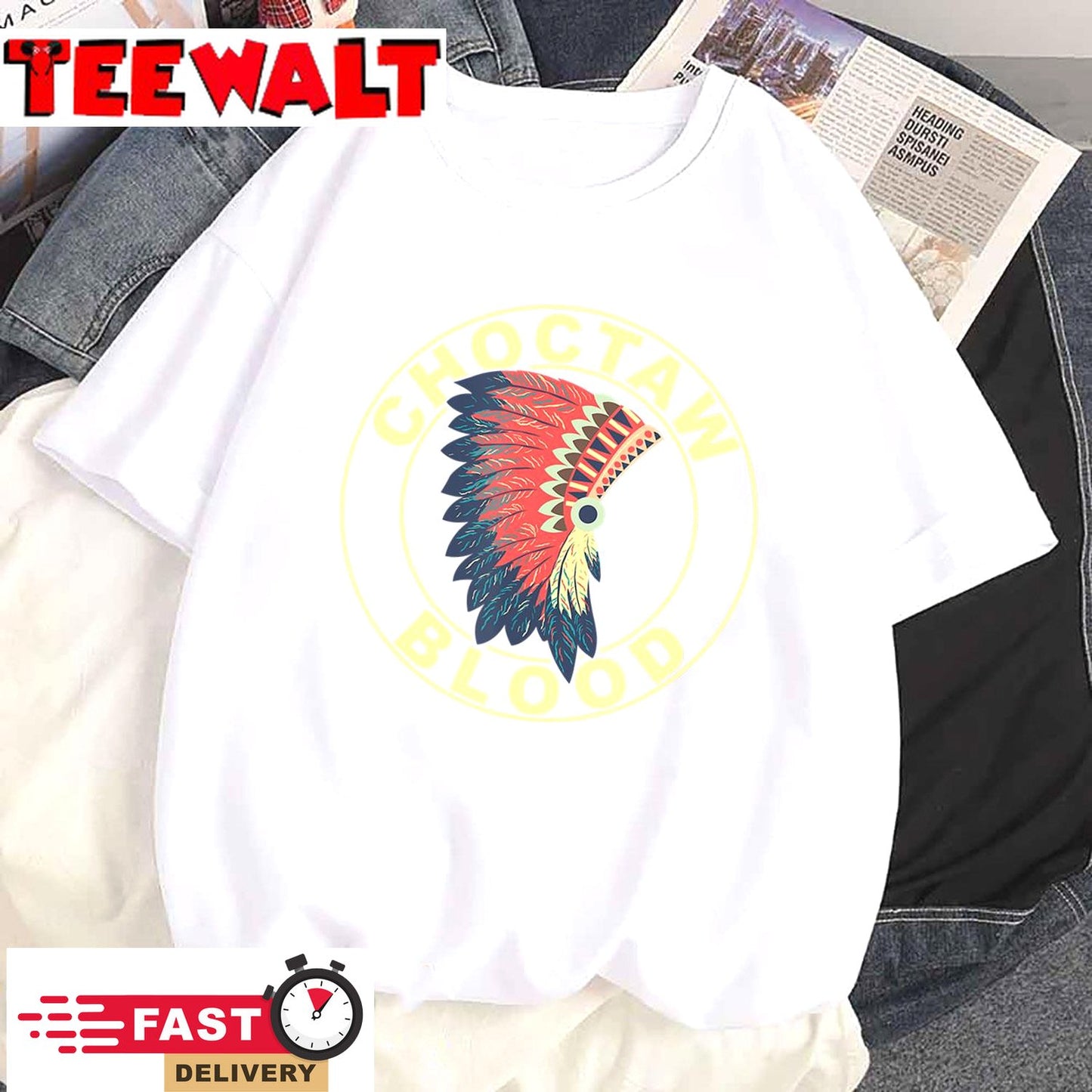 Choctaw Blood Proud Native American Headdress Choctaw Tribe T-Shirt