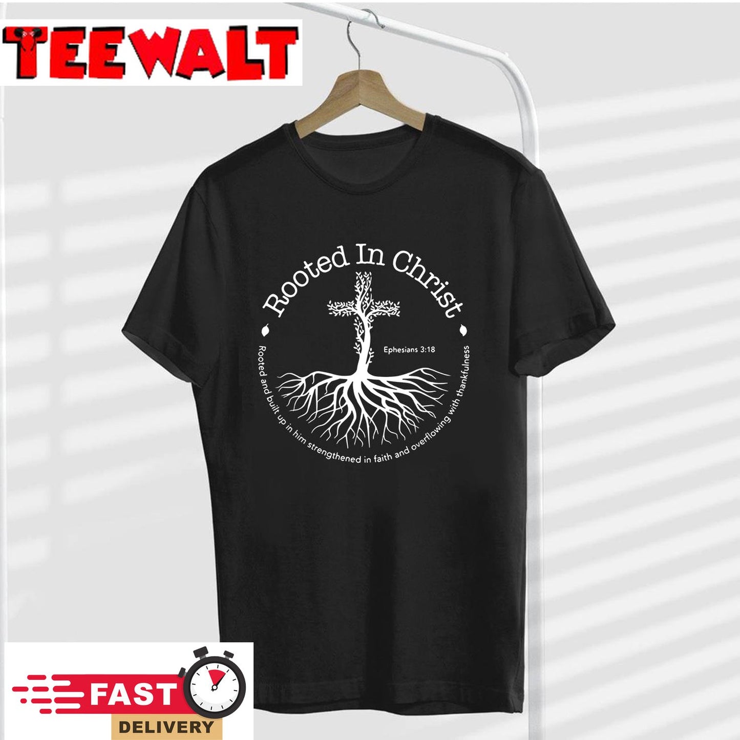 Rooted In Christ Cross Pray God Bible Verse Christian Gifts T-Shirt