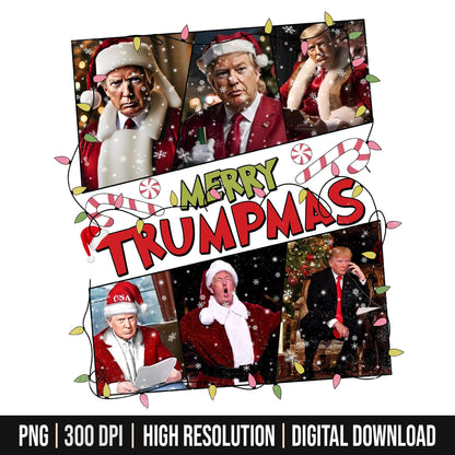 Merry Trumpmas T-Shirt With Christmas Design