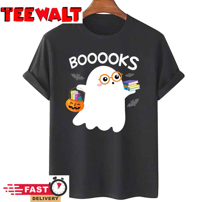 Halloween Booooks Cute Ghost Reading Library Books Halloween T-Shirt