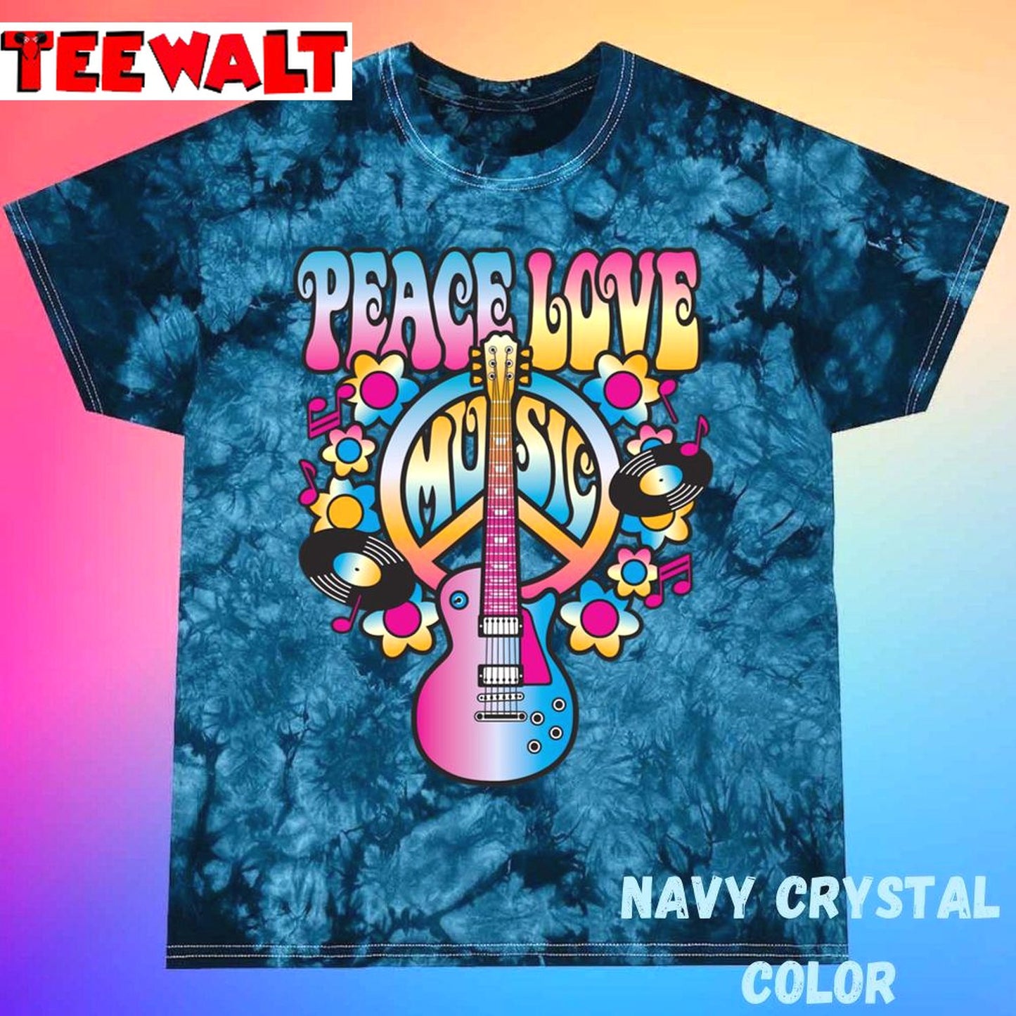 Peace, Love And Music Unisex Tie Dye Tee