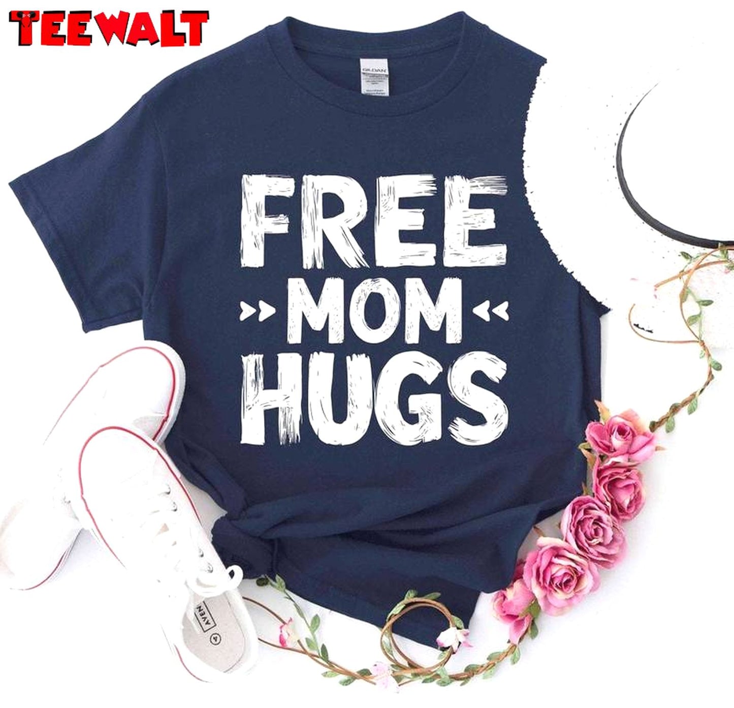 Comfort Free Mom Hugs Shirt, Funny Mom Short Sleeve Crewneck