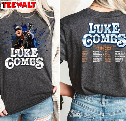 Limited Luke Combs World Tour Shirt, Luke Combs Groovy Unisex Hoodie Crewneck