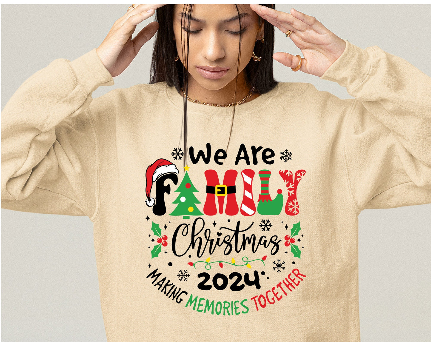 We Are Family Christmas 2024 Pajama Shirt, Cricut Cut File