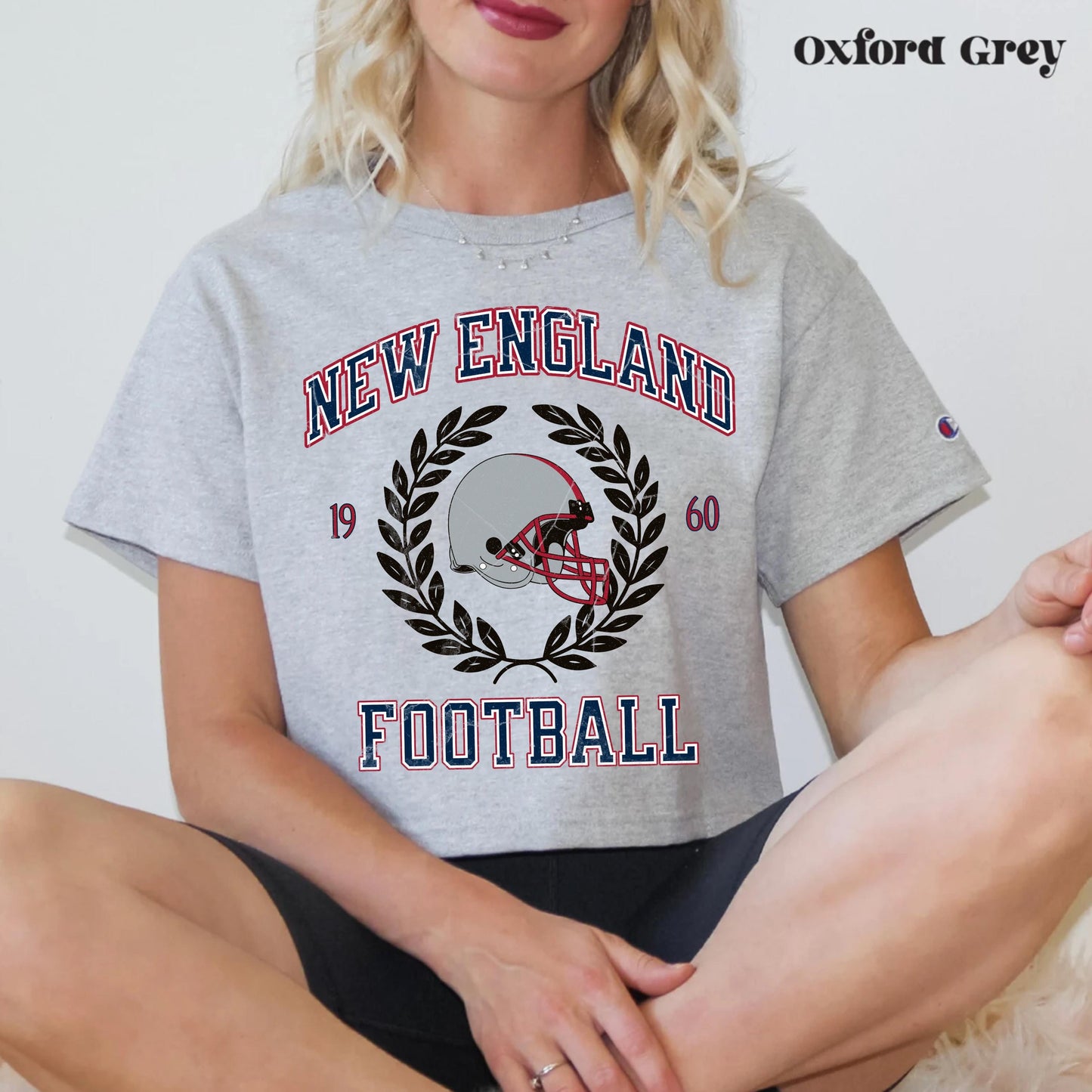 New England Football Retro Crop Top - Game Day Vintage Outfit Shirt