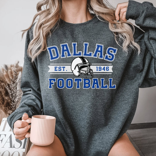 Dallas Football Sweatshirt Vintage Crewneck For Cowboys Fans Gift