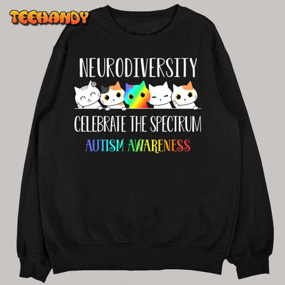 Autism Embrace Neurodiversity Celebrate the Spectrum Cat T-Shirt