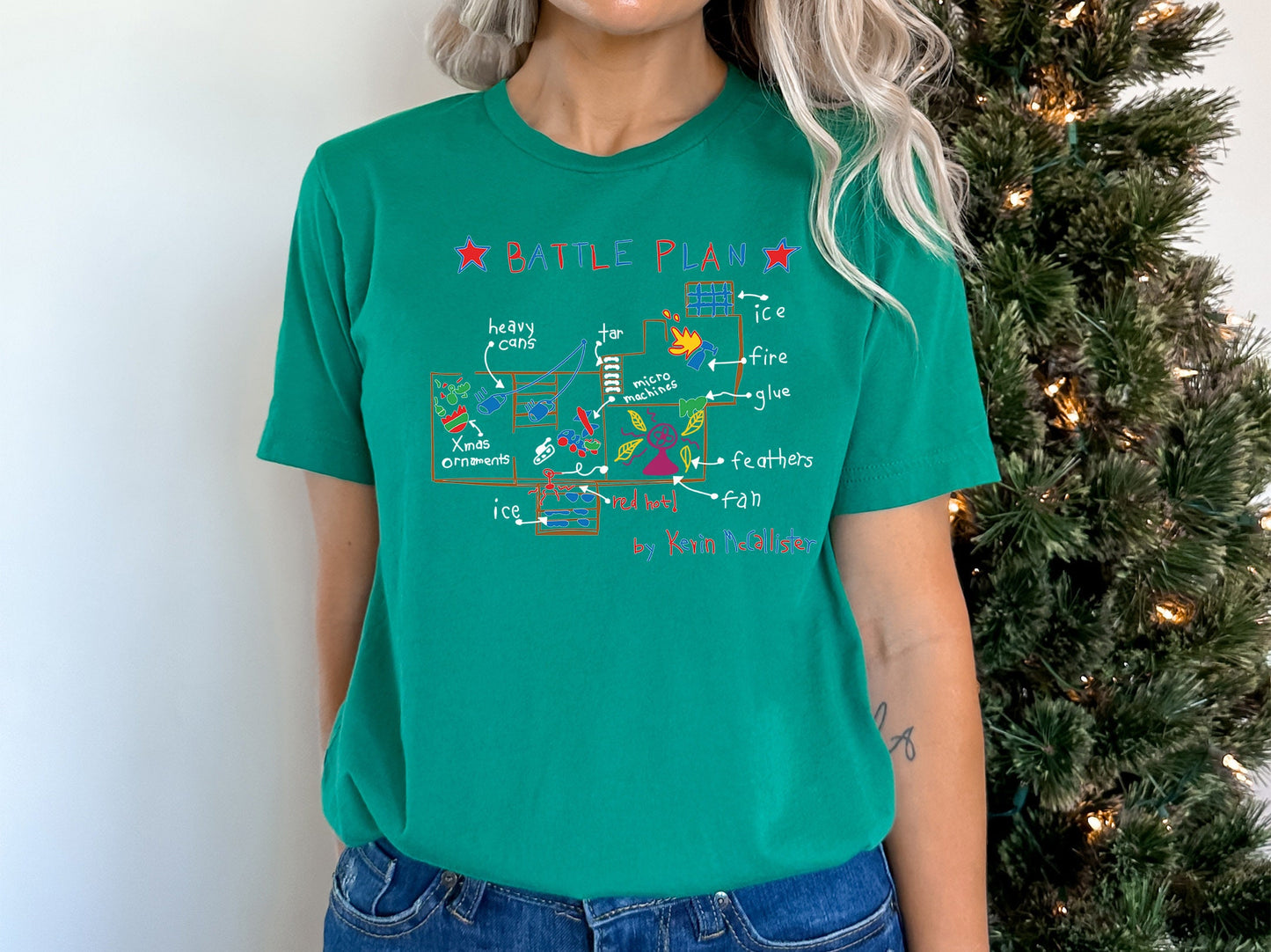 Battle Plan Christmas Tee For Kids, Kevin Home Alone Graphic