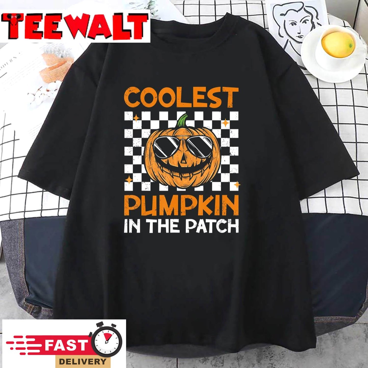 Retro Coolest Pumpkin In The Patch Groovy Halloween Unisex T-Shirt