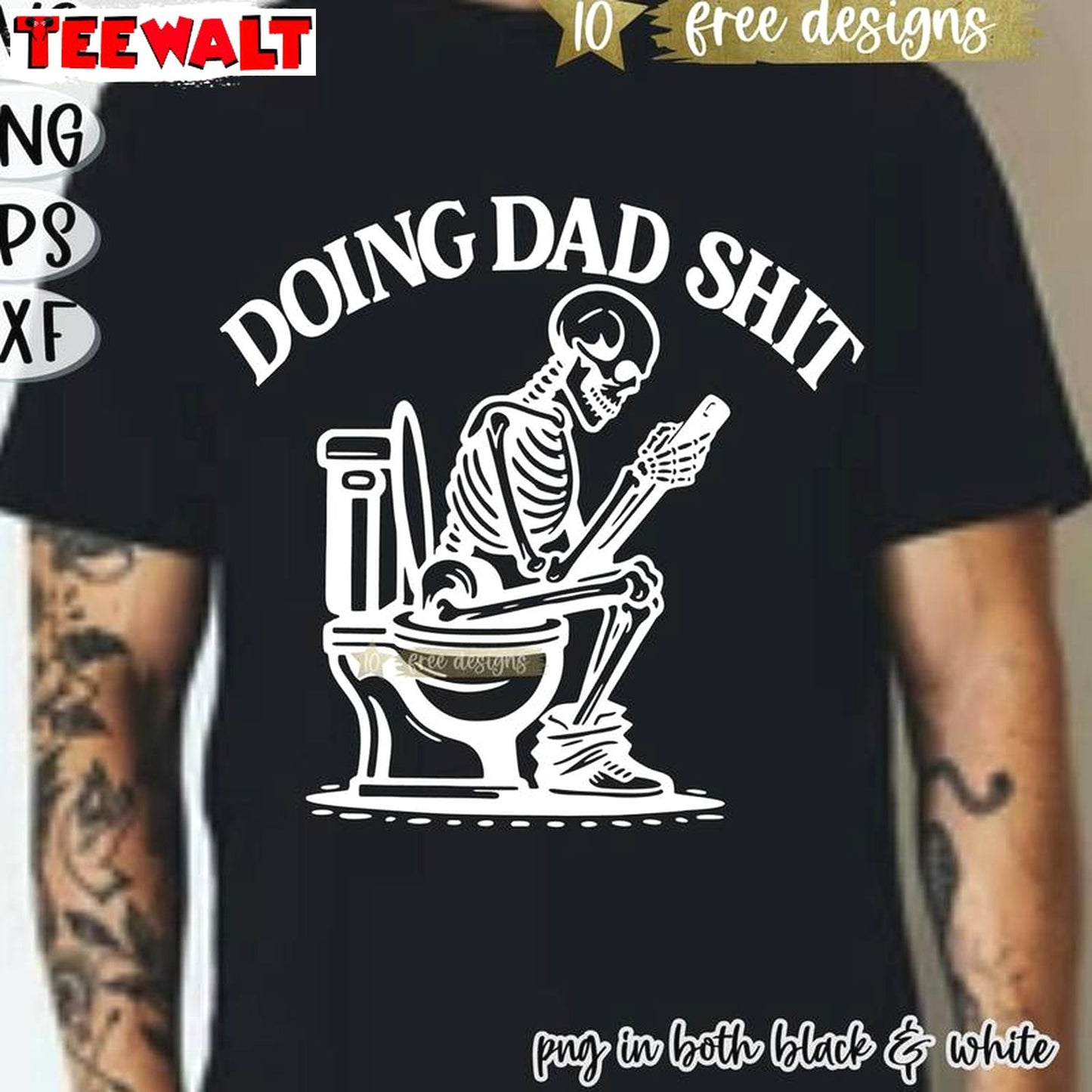 Fantastic Doing Dad Shit Shirt, Cool Design Dad Skeleton Long Sleeve