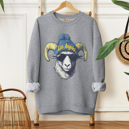 Los Angeles Football Crewneck Sweatshirt, Trendy Game Day