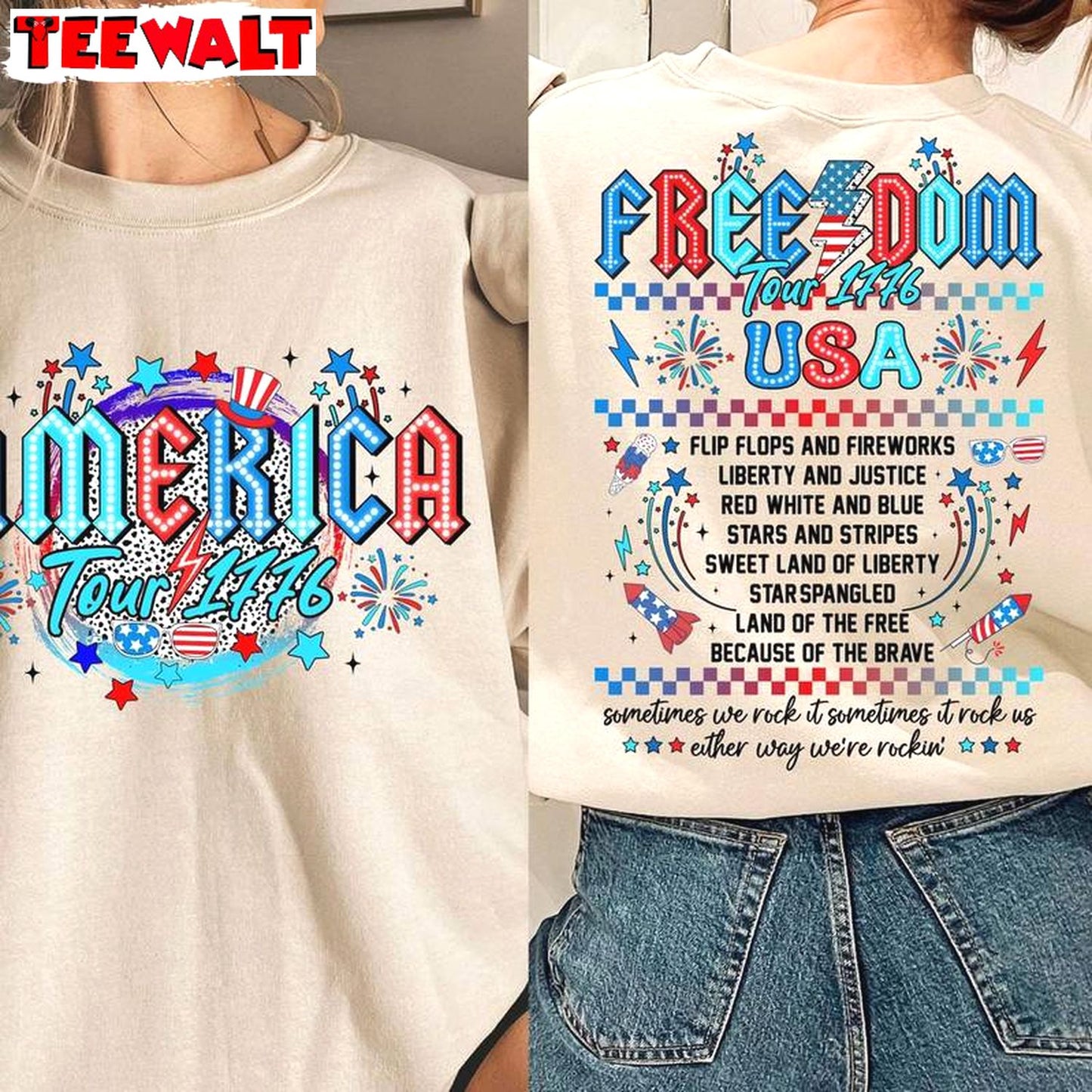 Comfort America Tour Shirt, Cool Design 4th Of July Unisex Hoodie Short Sleeve