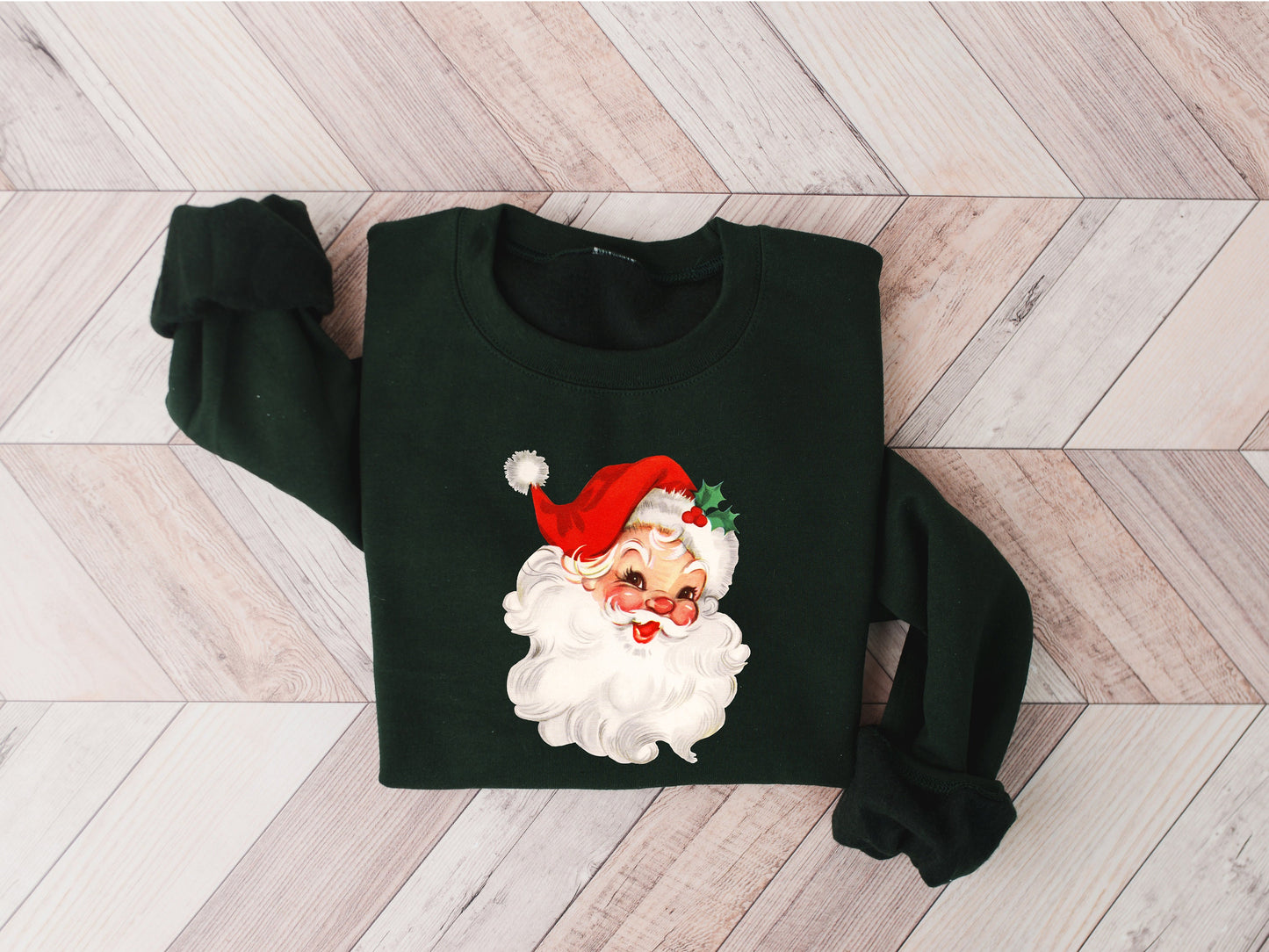 Cute Retro Santa Holiday Tee Trendy Xmas Design