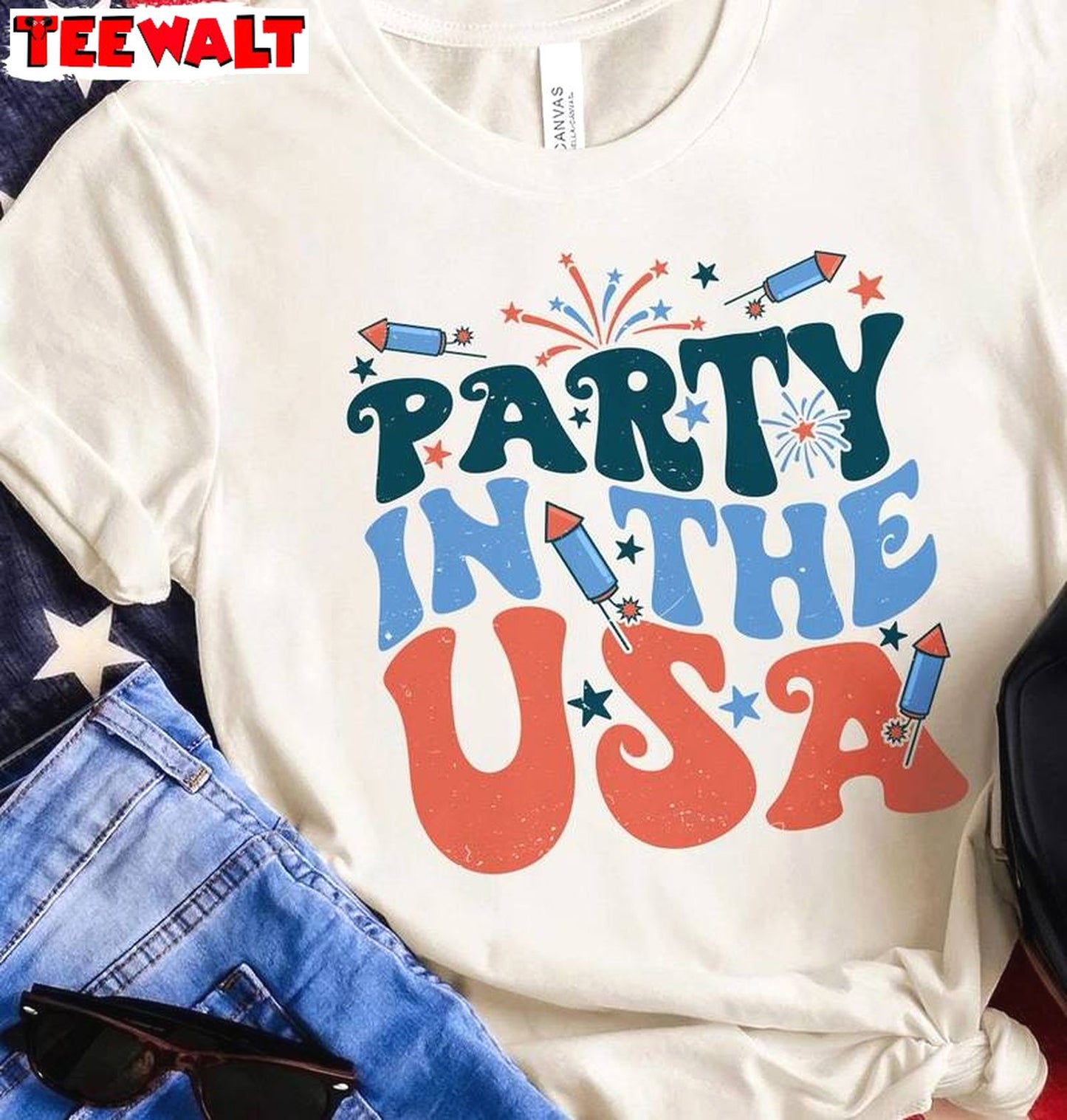 Comfort Party In The Usa Shirt, Limited Happy 4th Of July Crewneck Long Sleeve