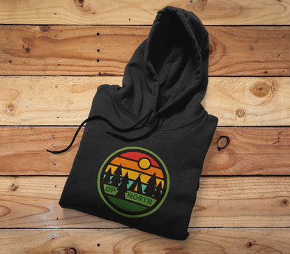 Up North Retro Pullover Hoodie For Adults