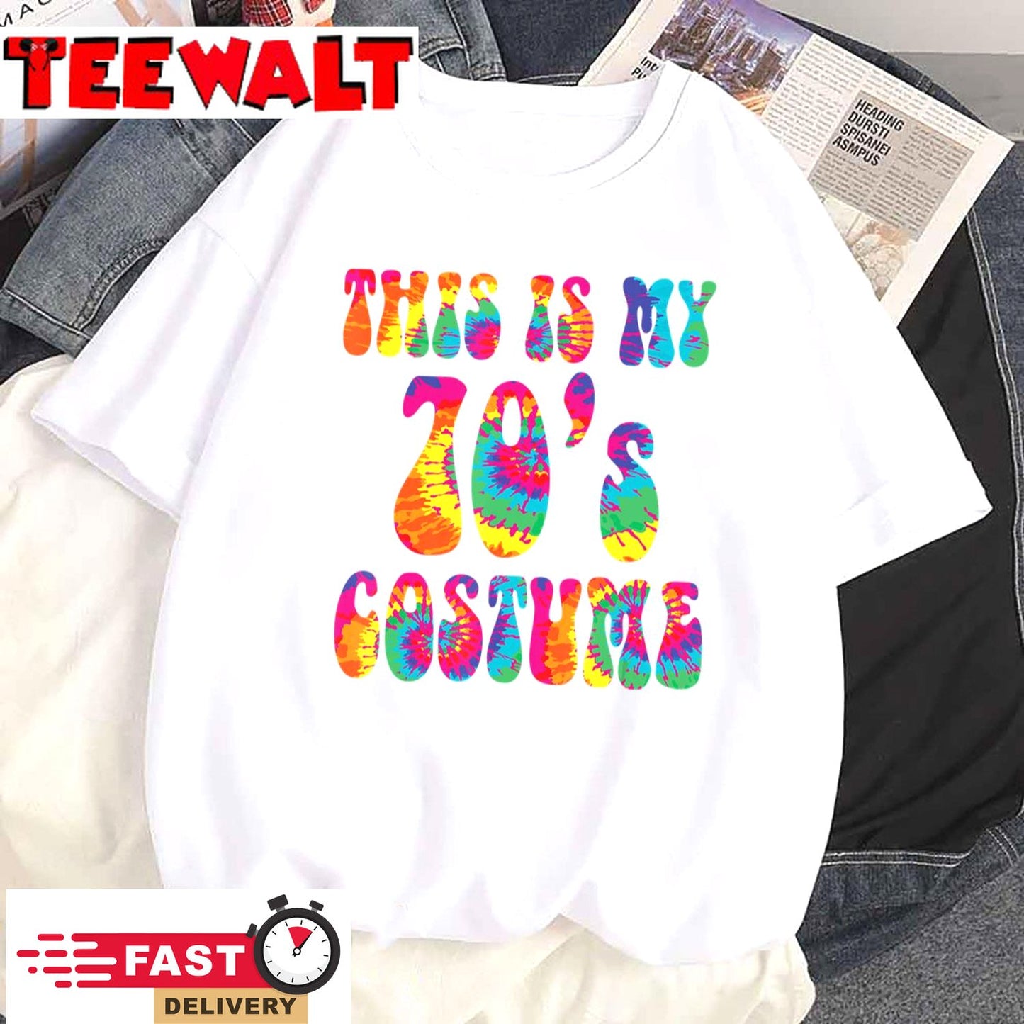 This Is My 70's Costume Funny Groovy Tie Dye Halloween T-Shirt