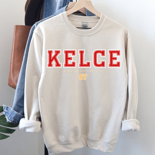 Travis Kelce Football Crewneck Sweatshirt Kansas City Gift for Fans