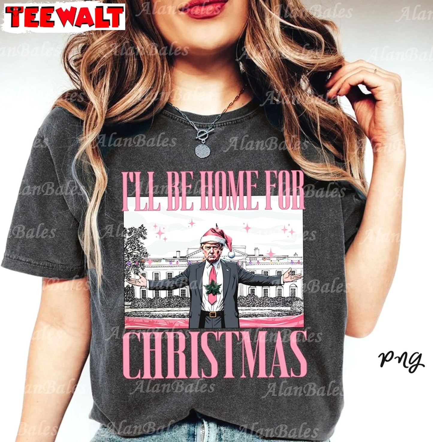 Trump I Ll Be Home For Christmas Shirt, Humorous Trump TShirt