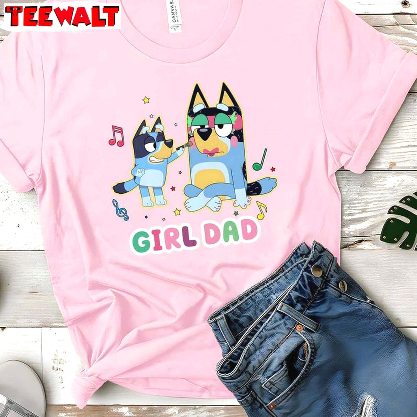 New Rare Girl Dad Shirt, Unique Blue Dog Family Sweatshirt Unisex Hoodie