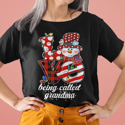 Love Being Called Grandma Snowman Christmas Shirt