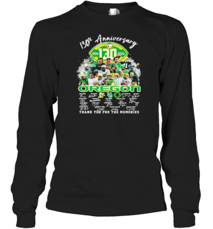 130th Anniversary 1894 2024 Oregon Ducks Thank You For The Memories Signatures T-Shirt