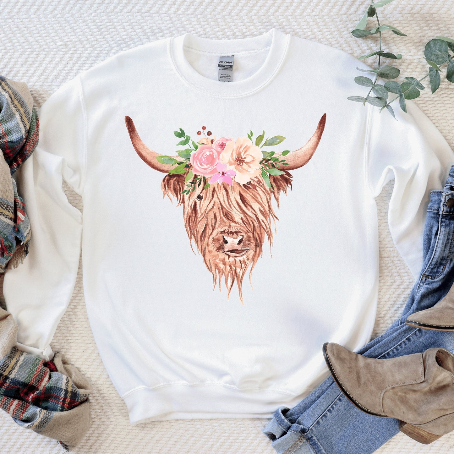 Highland Cow Sweatshirt - Farm Life Christmas Gift For Cow Lovers