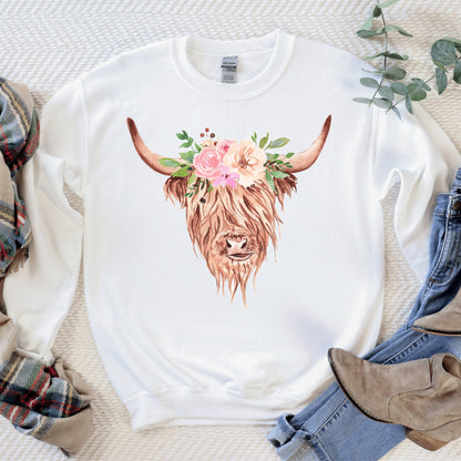 Highland Cow Sweatshirt - Farm Life Christmas Gift For Cow Lovers