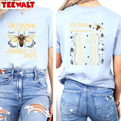 Awesome Insect Lover Sweatshirt , Comfort Cicada Comeback Tour Shirt Long Sleeve