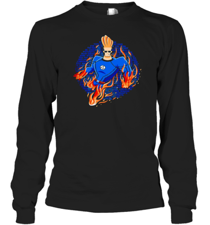 Johnny Bravo And Johnny Storm Human Torch Flame On Momma Mashup T-Shirt