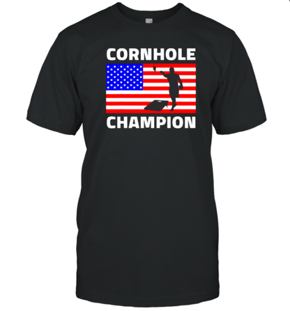 Cornhole Champion American Flag Usa T-Shirt