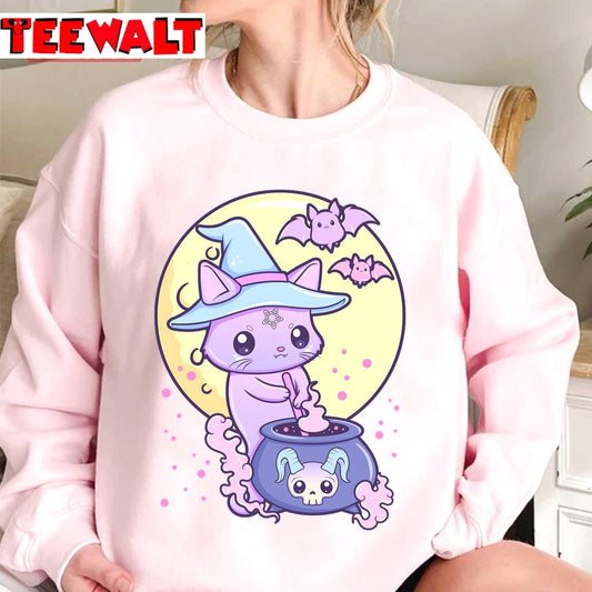 Occult Witch Cat Kawaii Pastel Goth Cute Creepy Unisex Sweatshirt