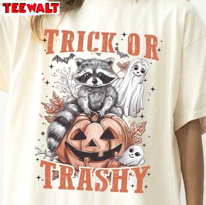 Comfort Trick Or Trashy Racoon Halloween Shirt, Cute Raccoon