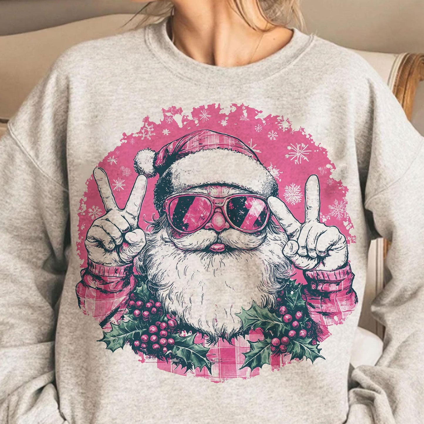 Retro Santa Blowing Bubble - Funny Christmas Holiday Shirt