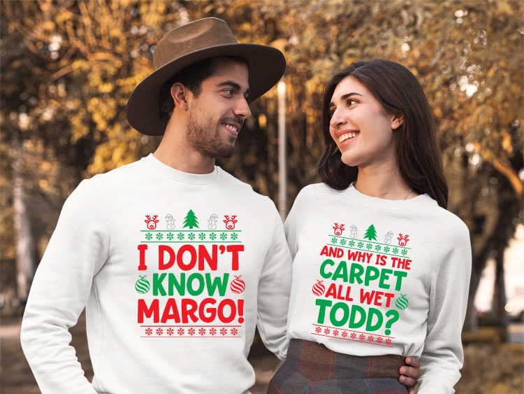 Christmas Vacation Todd And Margo Matching Sweatshirt Set