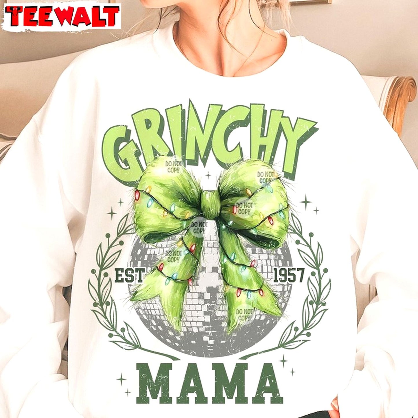 Retro Grinch Mama Christmas Sweatshirt, Trendy Holiday Shirt, For Family,