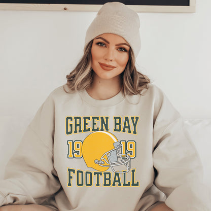 Green Bay Football Sweatshirt, Vintage Packers Crewneck Sweater